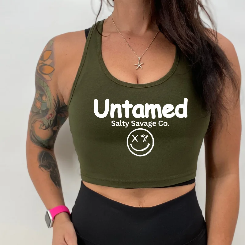 Ladies "Untamed" Racerback Crop Tank vintage tank top