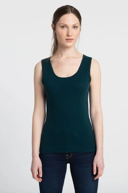 Kinross Cashmere Scoop Neck Tank cropped tank top