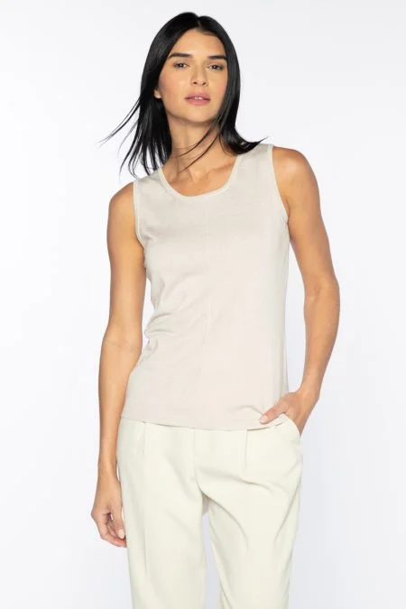 Kinross Cashmere Seamed Tank crossback tank top