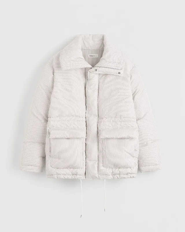 Stripe Down Jacket in Snow Stripes Herringbone Jacket Houndstooth Jacket Plaid Jacket
