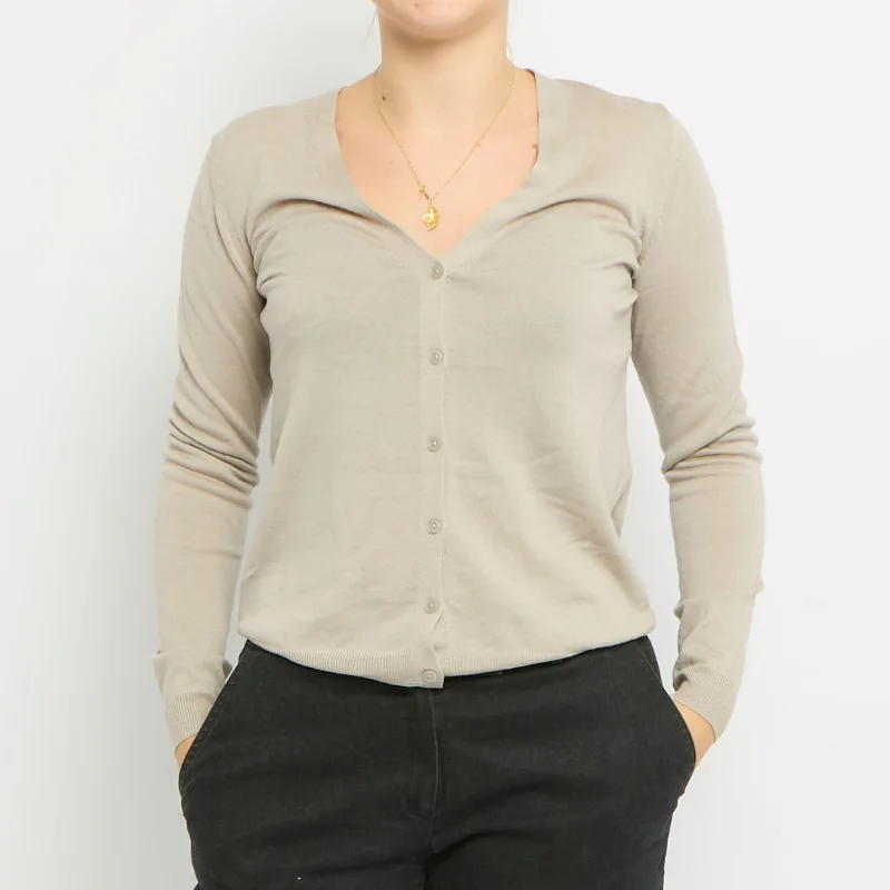 V-Neck Cardigan - UK 10 Thin Thick Dense