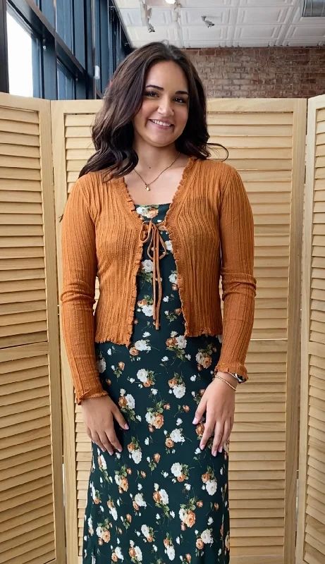 Vintage Soul Cardigan | Caramel Silk Blend Satin Velvet
