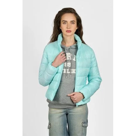 Junior Quilted Nylon Puffer Jacket Zippered Jacket Buttoned Jacket Snapped Jacket