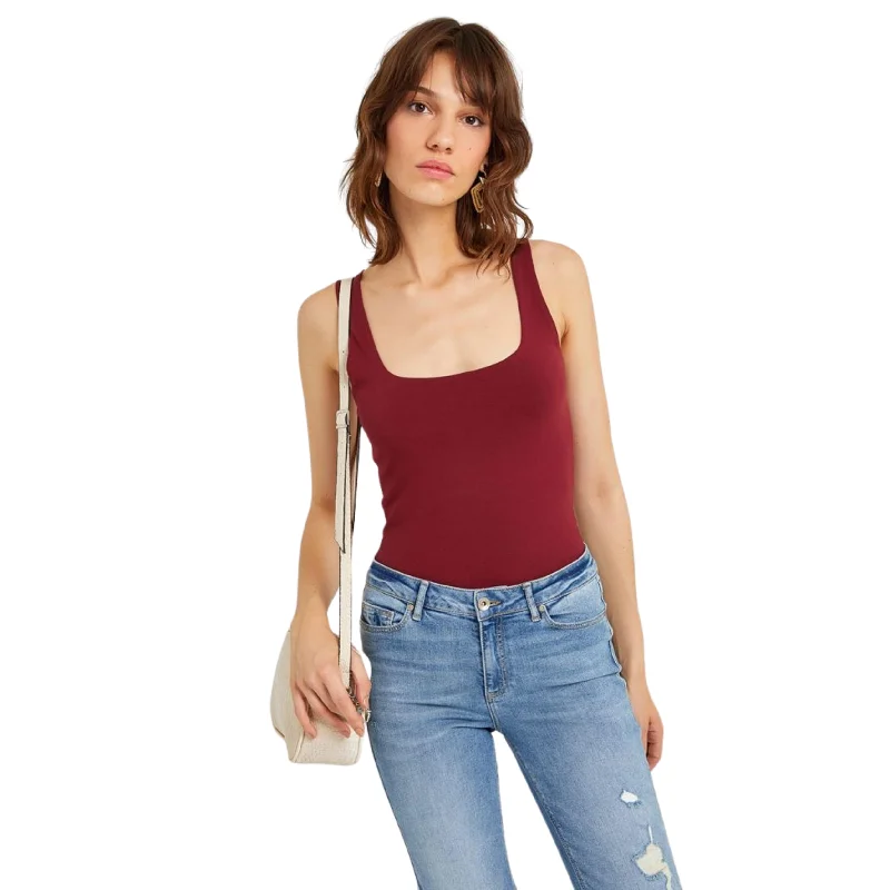 OXXO - Thick Strap Square Neck Tank top neon tank top