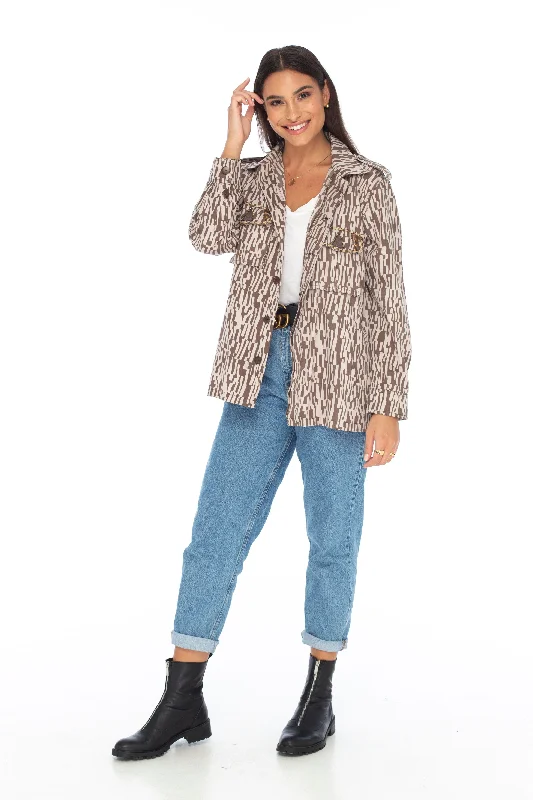 Rainforest Winter Jacket Chocolate - Skemo Zippered Front Buttoned Front Snap Front