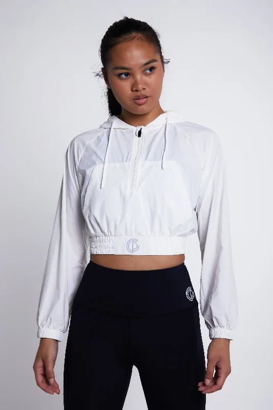 Elevation Running Jacket - White Appliqued Jacket Beaded Jacket Sequined Jacket