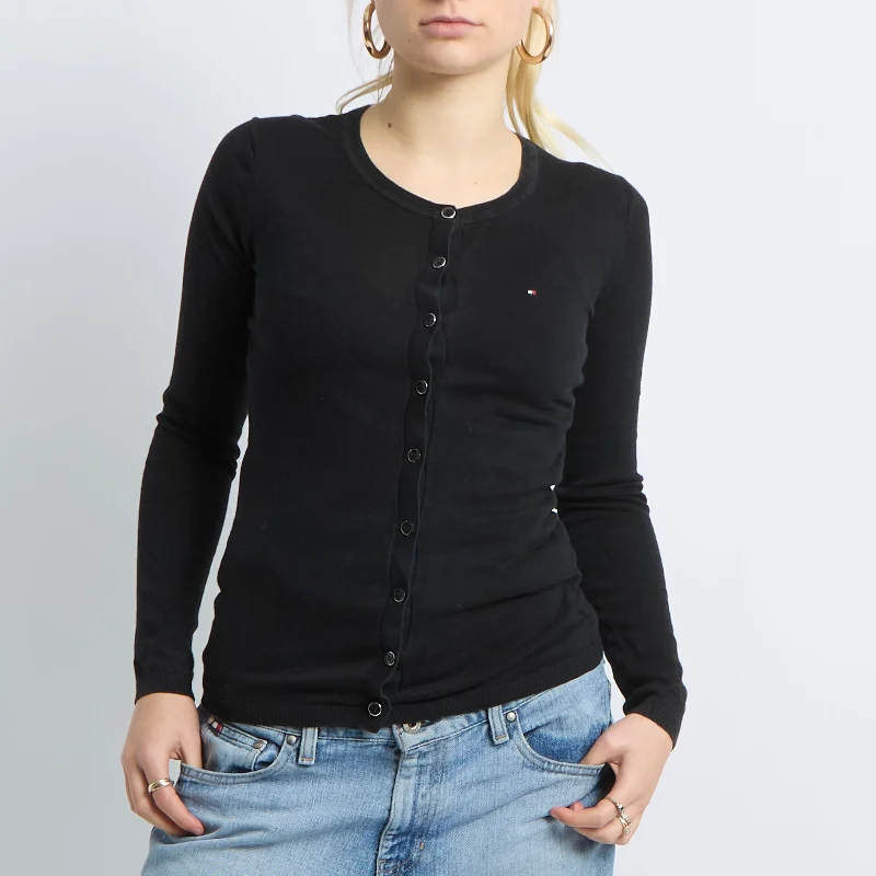 Fine Knit Cardigan - UK 8 Welt Pockets Slit Pockets Flap Pockets