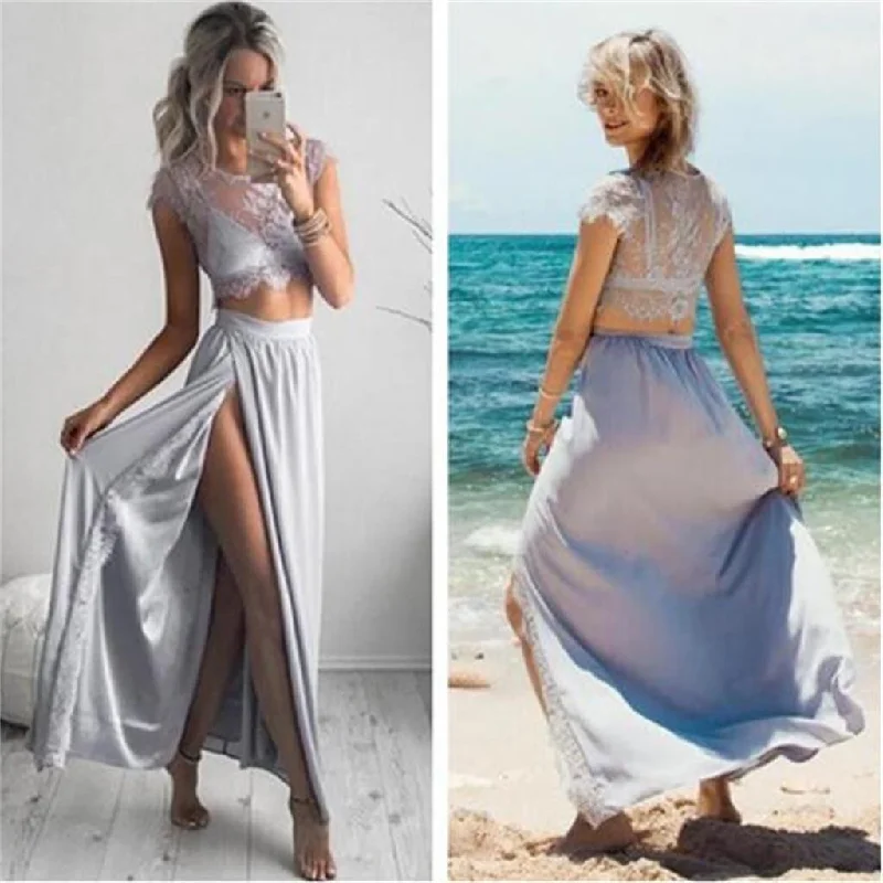 Two Pieces Prom Dresses,Cap Sleeves Prom Dresses,Side Slit Prom Dresses,Cheap Prom Dresses,Beach Party Dresses,Newest Prom Dresses ,Prom Dresses Online,PD0089 Tunics Cozy comfortable