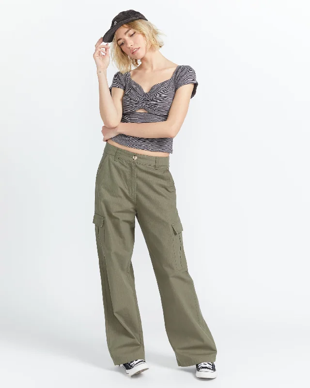 Cargstone Pants - Army Green Combo Comfy High-Waist Jeans