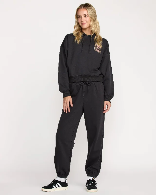 Stone Dream Fleece Pants - Black Stylish Slim Trousers