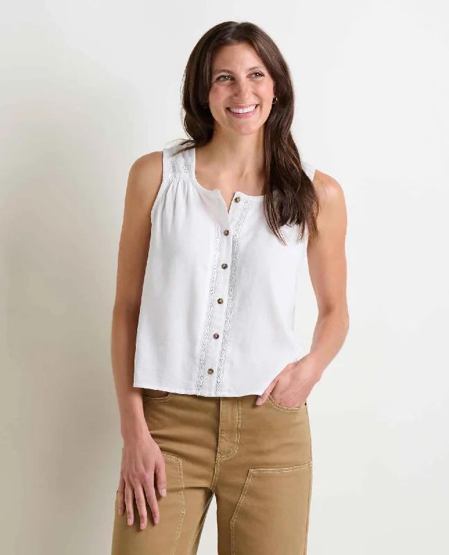 Manzana Button Front Tank solid color tank