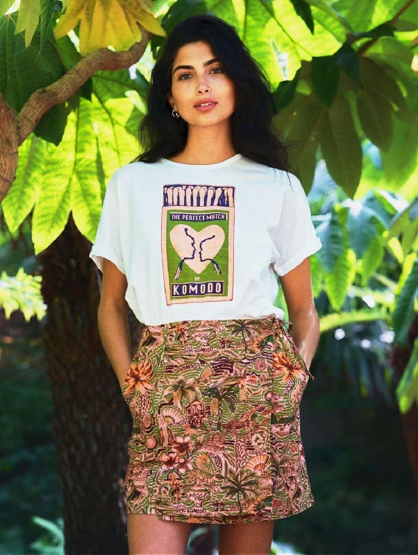 Solstice Women's Organic Cotton Cheesecloth Skirt | Pink patchwork skirt art