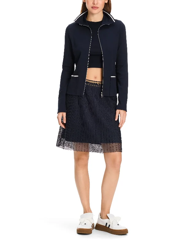 MARC CAIN Navy Jacket Toggled Jacket Drawstring Jacket Belted Jacket