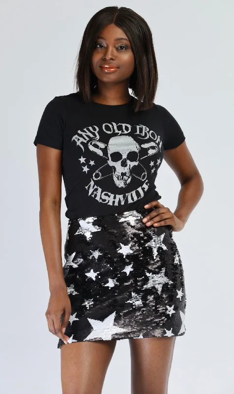 Any Old Iron Sparkle Star Skirt leather skirt bold