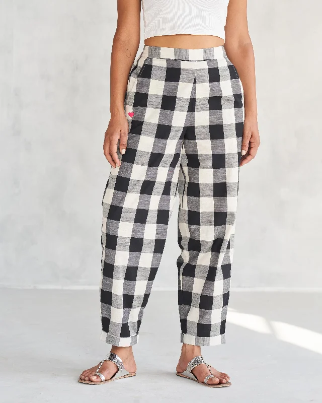 Midori Pants - Black & Ivory Trendy Velvet Pants