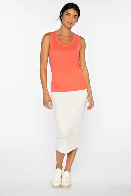 Kinross Cashmere Rib Tank gold tank top