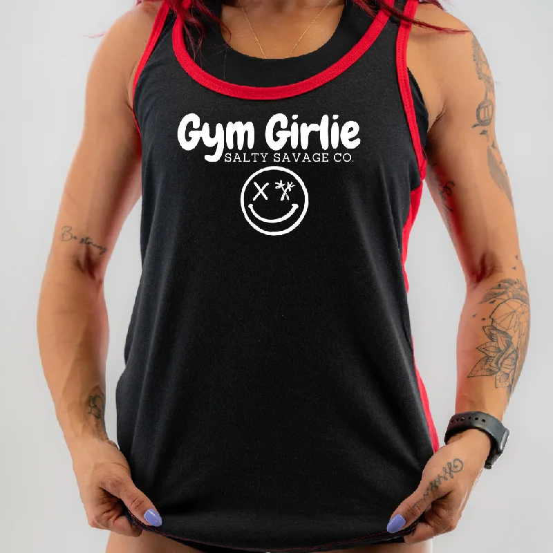 Salty Savage Ladies “Gym Girlie” Two Tone Racerback Tank lime green tank
