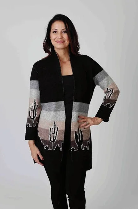 "Grace" Desert Skyline Cardigan Knit Fabric Woven Fabric Fleece Fabric