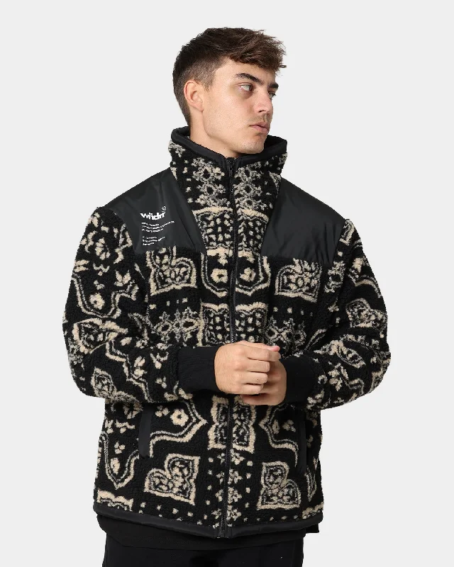 WNDRR Oubre Sherpa Jacket Black/White Jersey Jacket Tulle Jacket Batik Jacket