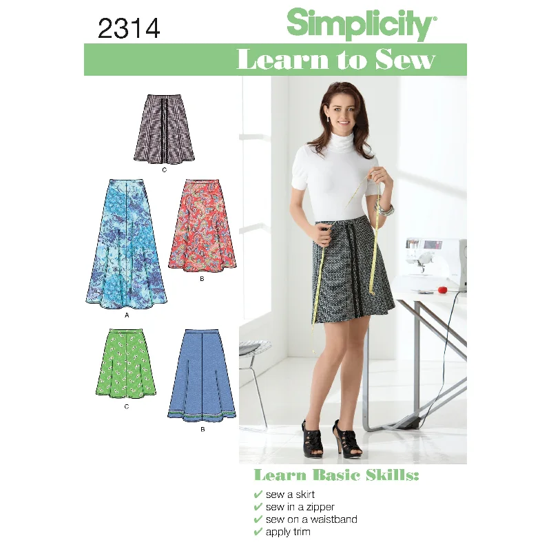 Simplicity Pattern 2314 Women's Skirts velvet skirt plush