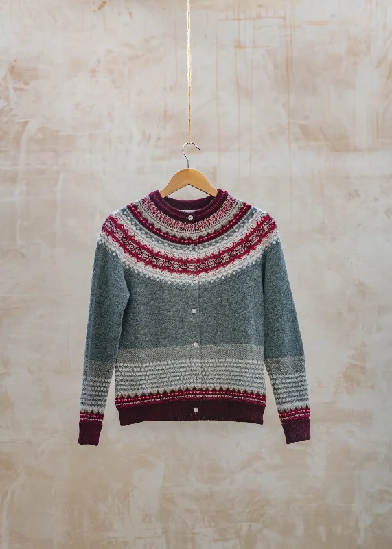 Alpine Cardigan in Greyberry Cashmere Blend Cotton Blend Poly Blend