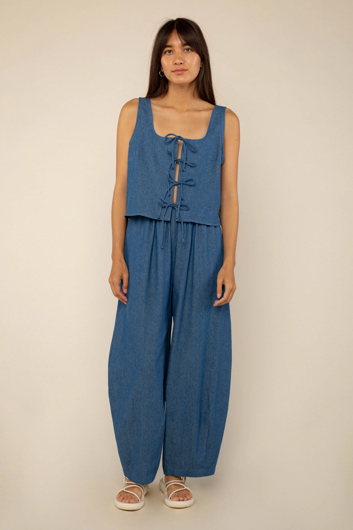 Denim Lantern Pants Stylish Casual Pants