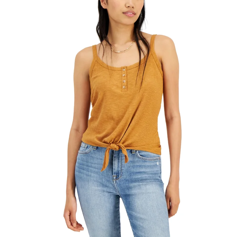 HIPPIE ROSE - Side Tie Tank Halter Top cold shoulder tank