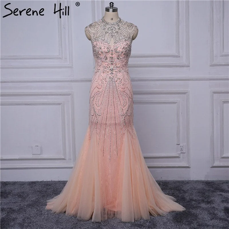 Mermaid Evening Dresses O-Neck Rhinestones Beading Formal Evening Party Dress LA6187 Tunics Timeless classic