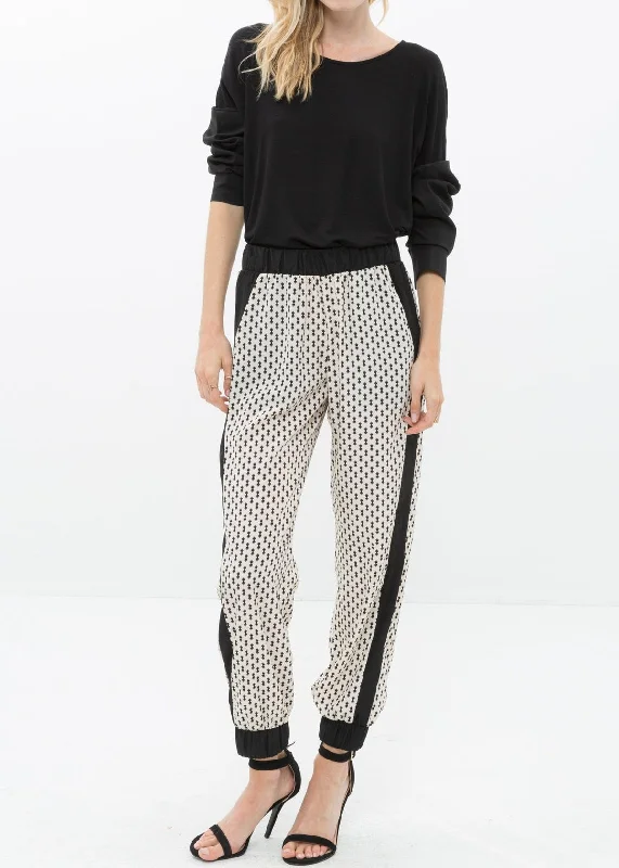 Women's Printed Casual Cuffed Hem Pants Trendy Wide-Leg Pants