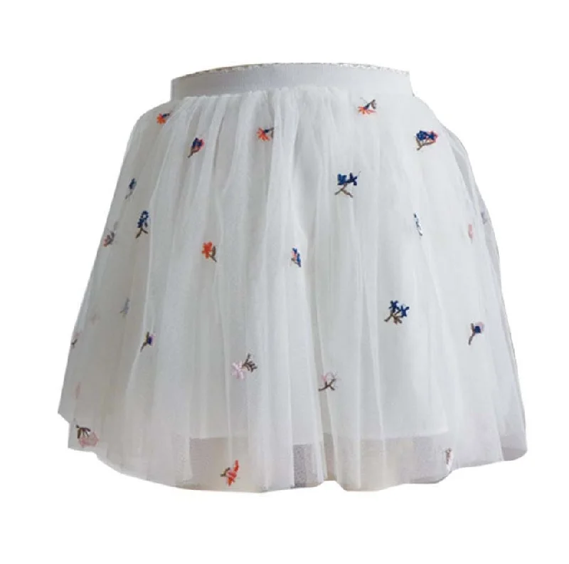 Little Girls Flower Embroidered Tulle Skirt maxi skirt elegant