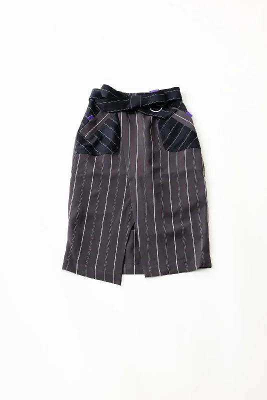 Striped Tight Skirt (Gray) high slit skirt