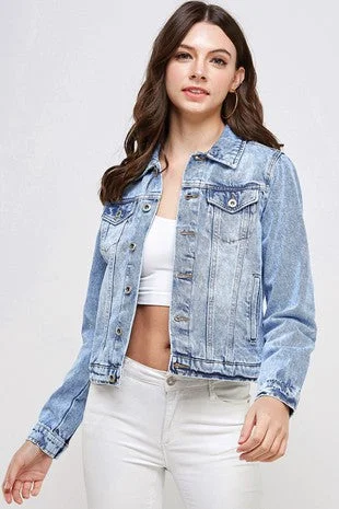 Blue Age Short Denim Jacket Herringbone Jacket Checkered Jacket Solid Jacket
