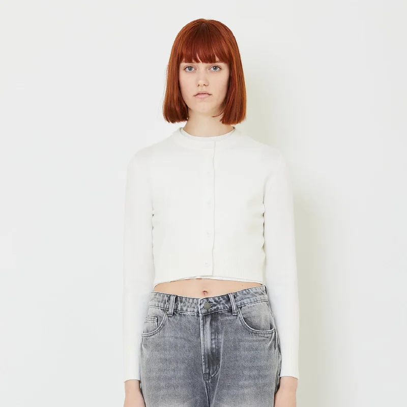 Women Cardigan - Off White - SW2407082A Stretchy Elastic Breathable