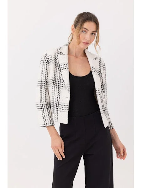 Geneva Jacket Winter Birch Plaid - Sundays Denim Fabric Leather Fabric Suede Fabric