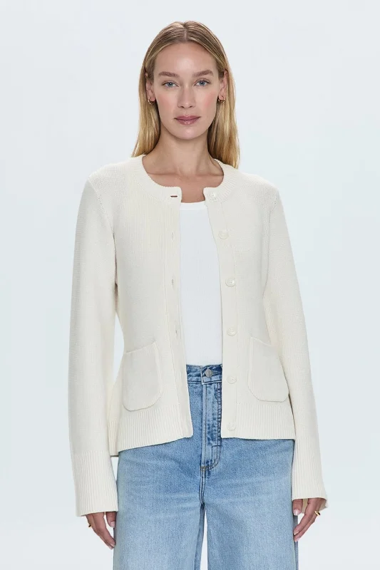 Dani Cardigan - Shell Cotton Fabric Linen Fabric Terry Fabric