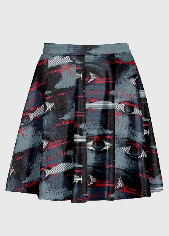 Weirdcore Aesthetic Glitch Eye Skirt silk skirt lustrous