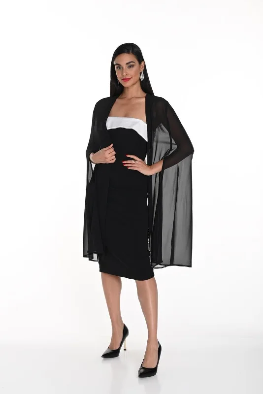 Black Woven Cape Cardigan Fitted Loose Oversized