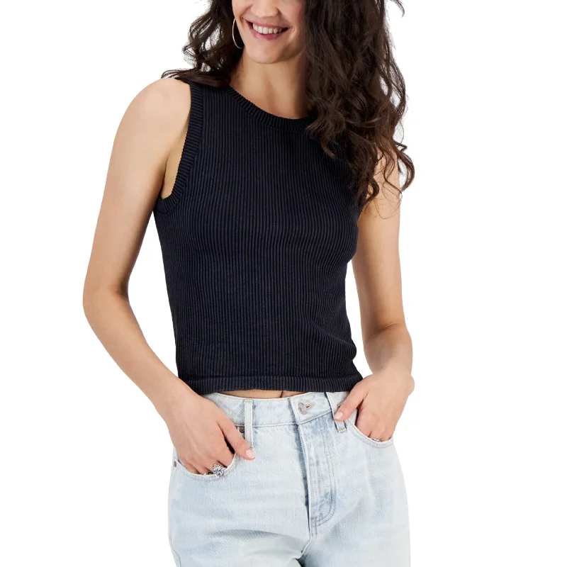 HIPPIE ROSE - Seamless Mineral Wash Crewneck Tank Top fitted tank top