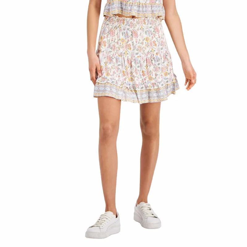 KINGSTON GREY - Floral-Print Flowy Skirt leather skirt sleek
