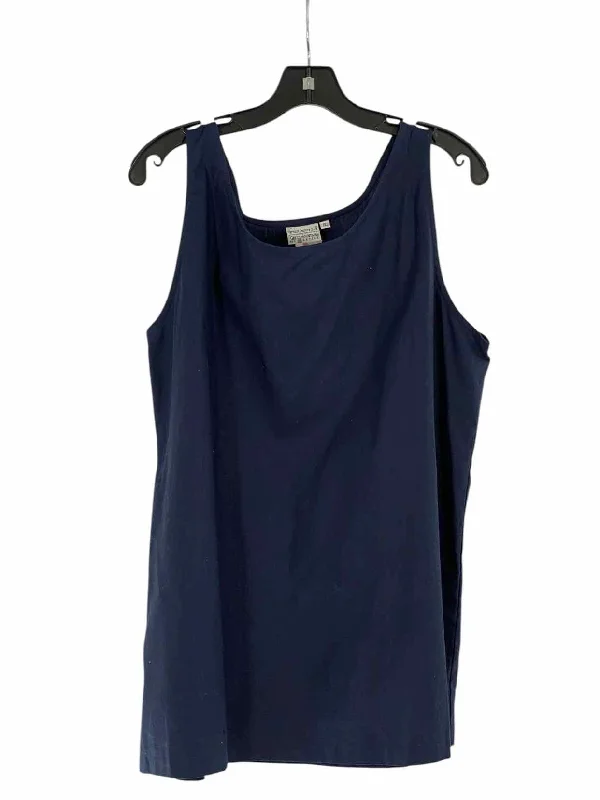 The Vermont Country Store Size XL Navy Cotton/Linen blend Tank Top lavender tank top The Vermont Country Store Size XL Navy Cotton/Linen blend Tank Top lavender tank top