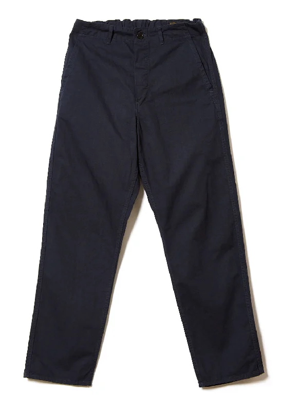 orSlow French Work Pants - Navy Relaxed Linen Pants