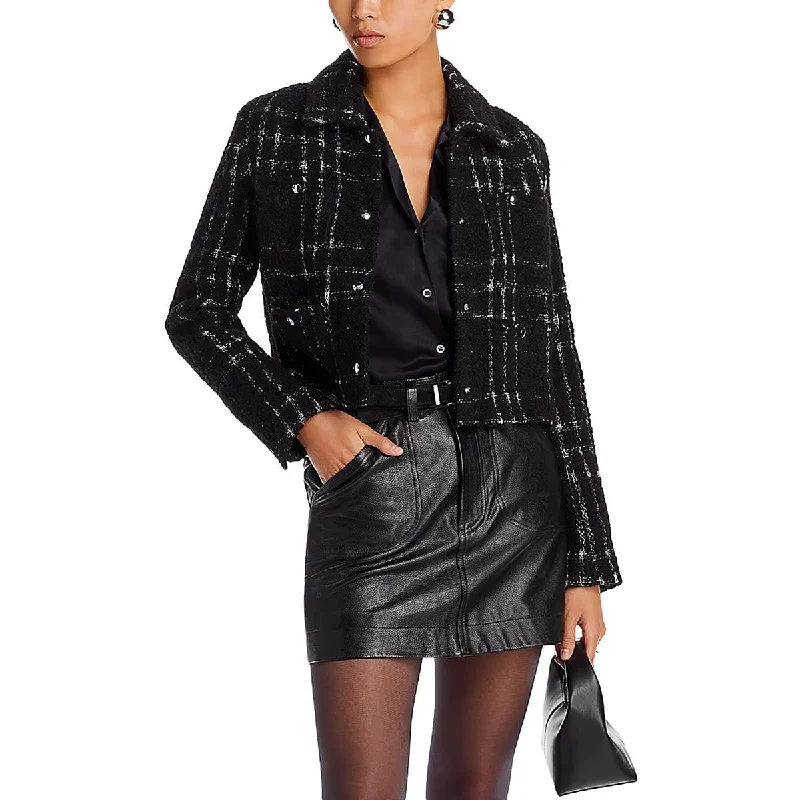 IRO Womens Crop Cotton Shirt Jacket Wool Jacket Cashmere Jacket Tweed Jacket