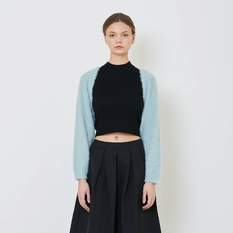 Women Fluffy Cropped Cardigan - Green - SW2405074D Casual Formal Business