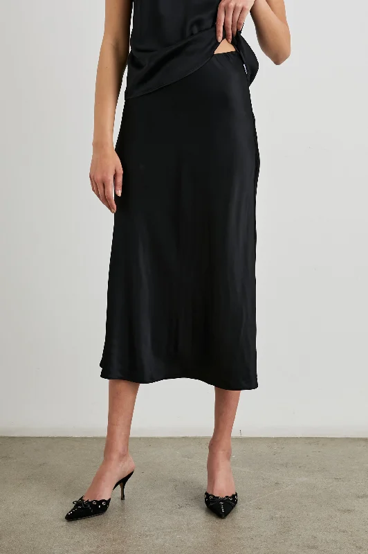 ANYA SKIRT - BLACK tiered skirt playful