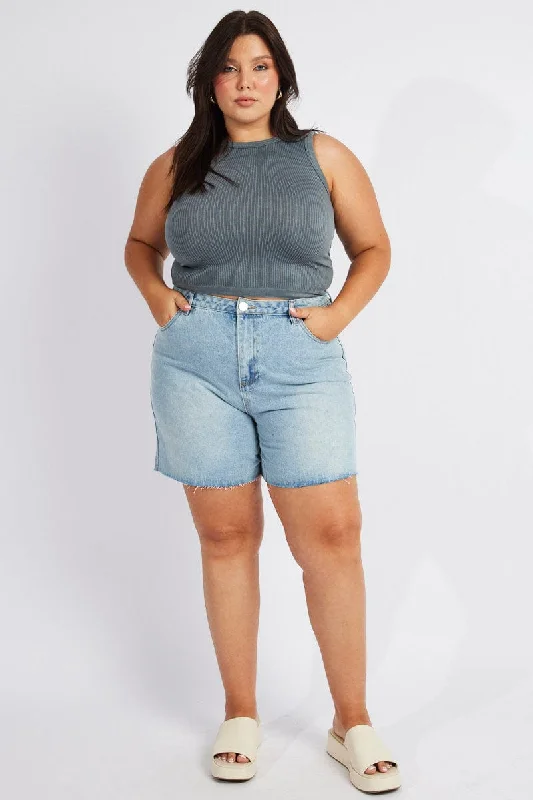 Black Tank Top Sleeveless Crew Neck Seamless sheer tank top