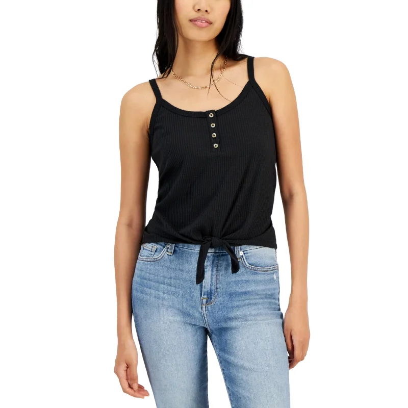 HIPPIE ROSE - Tie-Front Tank Top crossback tank top