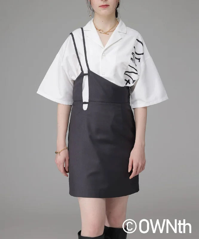 One-Shoulder Short Skirt wool skirt sturdy