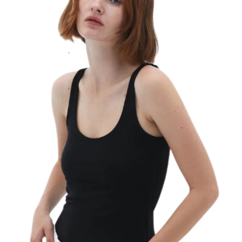 OXX0 - Black U Neck Cotton Tank Top flexible tank top
