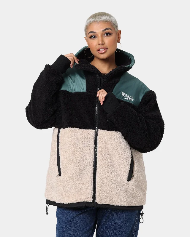 WNDRR Wid It Sherpa Jacket Black Jersey Jacket Tulle Jacket Batik Jacket