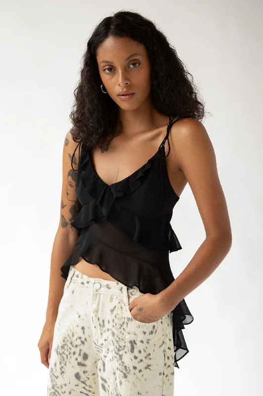 RUFFLED TANK TOP flirty tank top